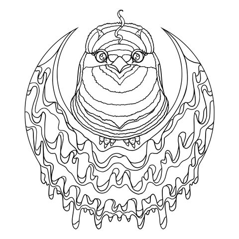 Dreamy - Colored Bird Coloring Page