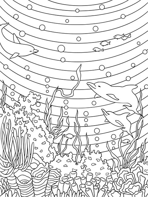 Colorful Underwater World Coloring Page