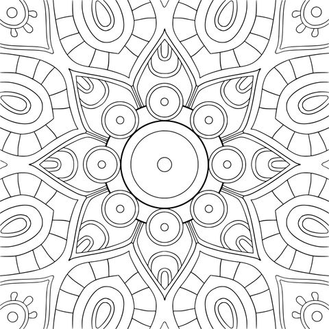 Hermoso Pagina de Colorear con Patrón Mandala