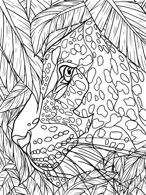 Jungle Cheetah Coloring Page