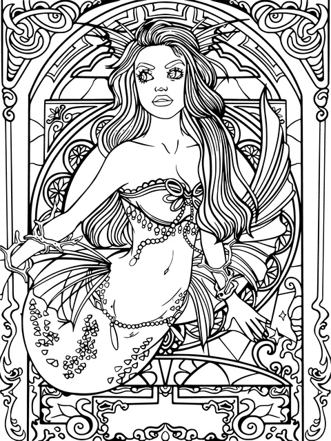 Dreamy Mermaid with Purple Hair