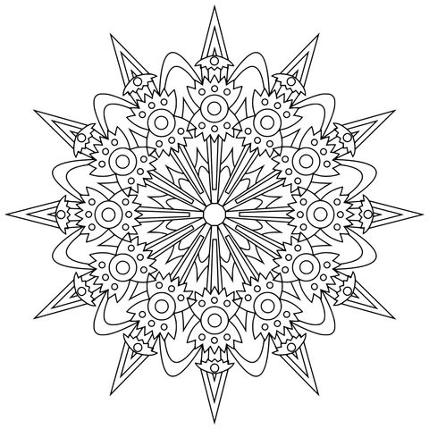 Página de colorir de mandala exquisita