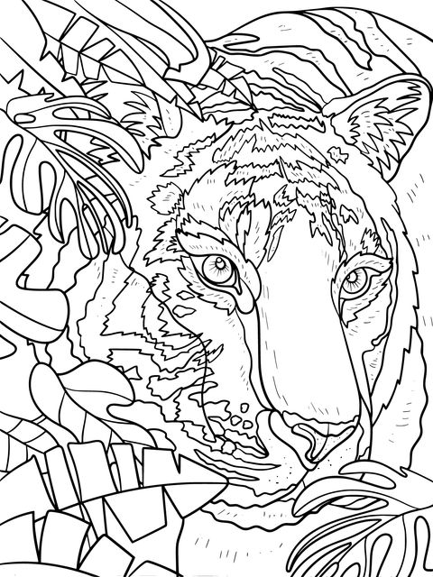 Jungle Tiger Coloring Page