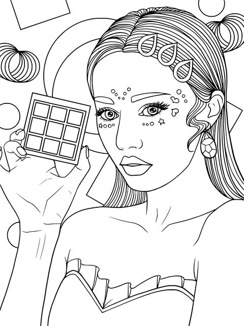 Fashionable Beauty - Girl Coloring Page