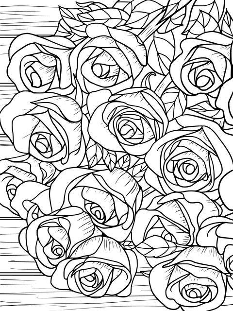 Beautiful Rose Coloring Page