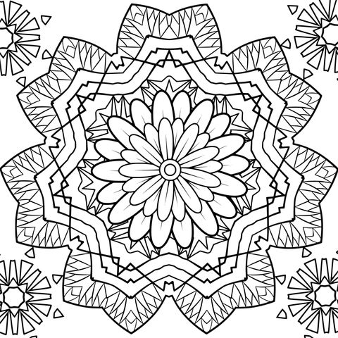 Página de Colorear Mandala Colorido