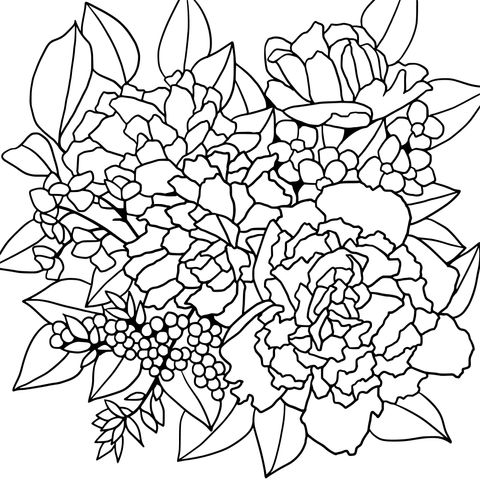 Colorful Flower Coloring Page