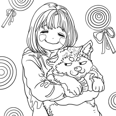 A Girl's Warm Hug with a Dog