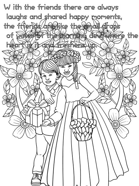 Friend - themed Coloring Page: Warm Moments