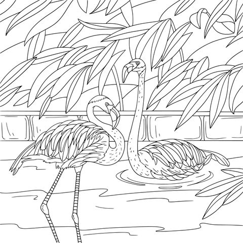 Flamingo - themed Coloring Page