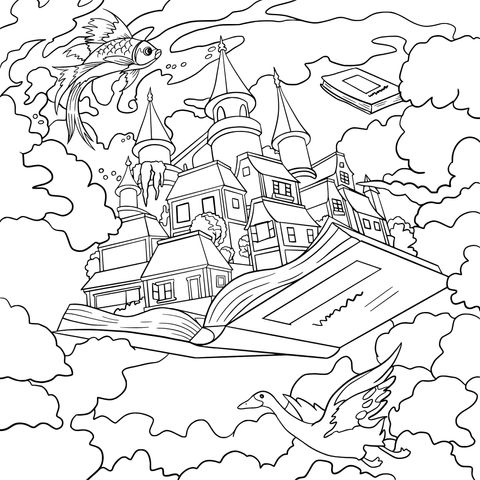 Fantasy Castle Coloring Page: Embark on a Dreamy Coloring Journey