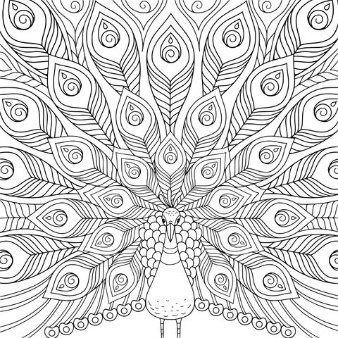 Gorgeous Peacock Coloring Page