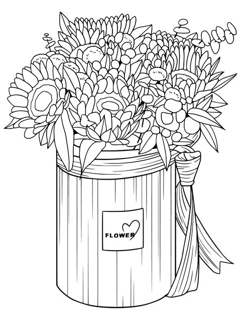 Sunflower Bouquet Coloring Page