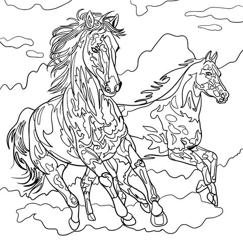 Two Horses Galloping