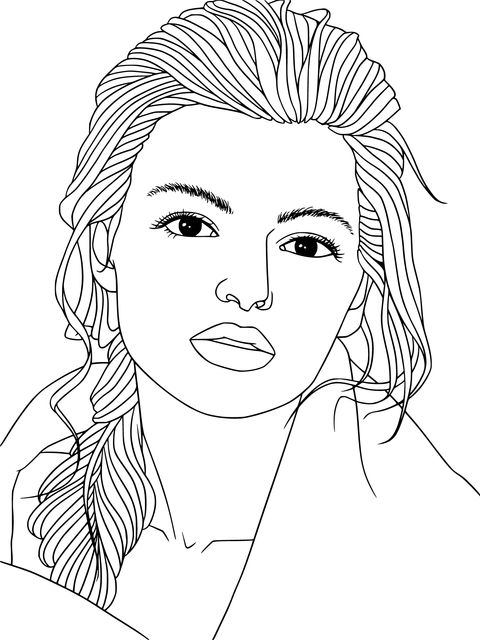 Female Portrait Coloring Page