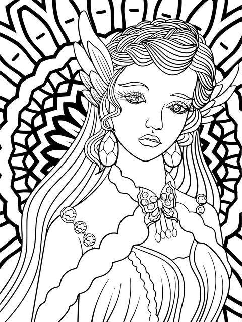 Dreamy Mermaid Coloring Page