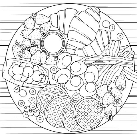 Delicious Breakfast Coloring Page