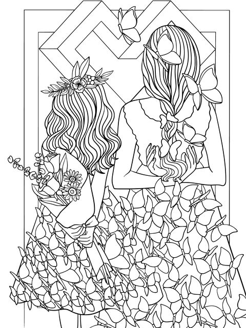 Beautiful Sister - themed Coloring Page