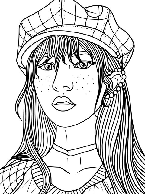 Fashionable Girl Coloring Page