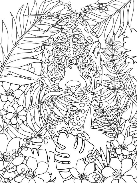 Jungle Leopard Coloring Page