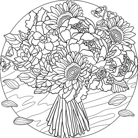 Colorful Flower Coloring Page