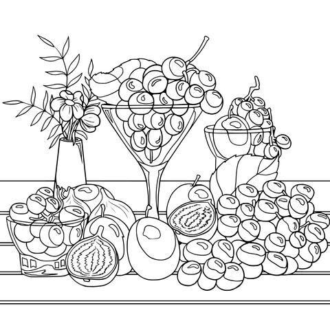 Colorful Fruit Coloring Page: Enjoy Creative Coloring Time