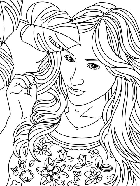 Coloring Page of a Blonde - Haired Woman Illustration