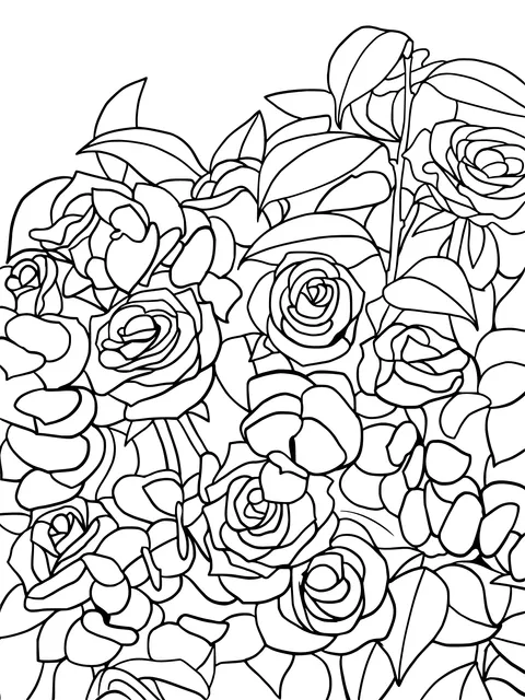 Blue Roses and Green Leaves