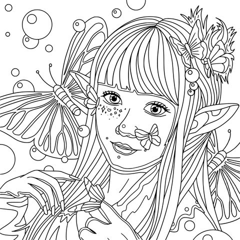 Enchanting Fairy Coloring Page