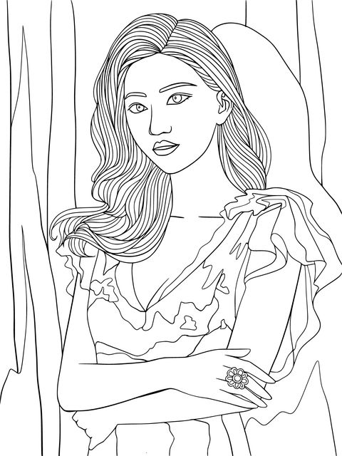 Fashionable Woman Coloring Page