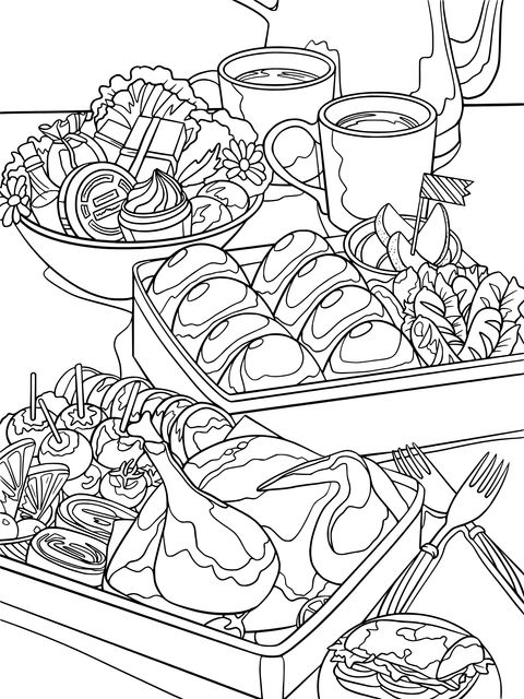 Bountiful Food Coloring Page