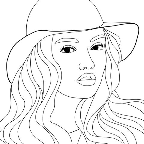 Dreamy Star - filled Girl Coloring Page