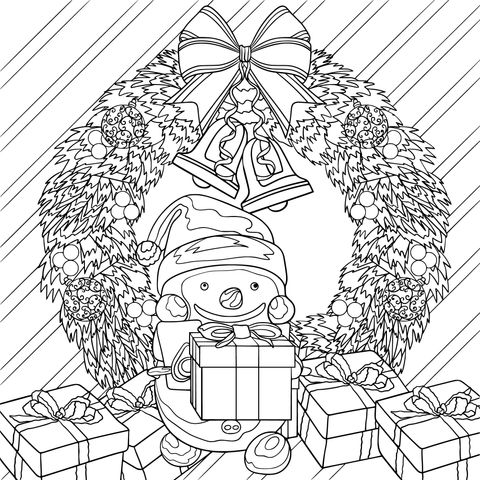 Christmas Snowman Coloring Page: A Joyful Holiday Scene