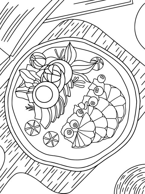 Delicious Breakfast Illustration Coloring Page