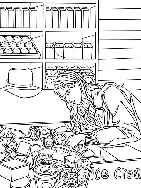 Ice Cream Shop Coloring Page: Enjoy Creative Coloring Fun