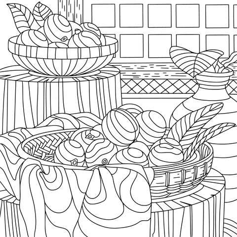 Nut Still - life Coloring Page