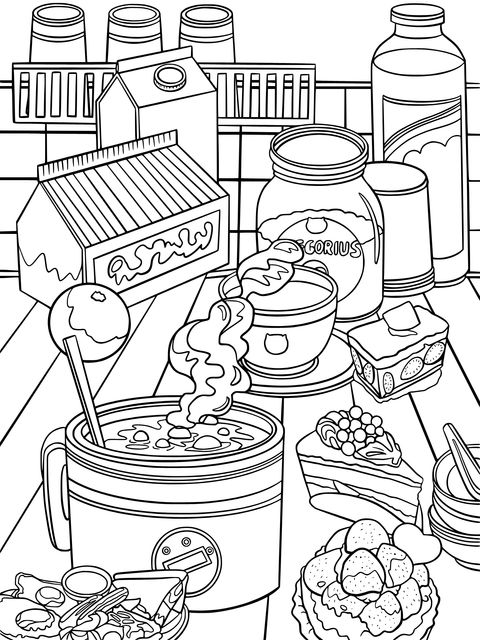 Kitchen Delicacies Coloring Page