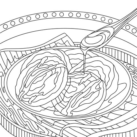 Delicious Pancakes Coloring Page