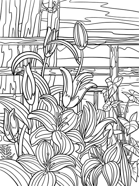 Lily Flower Coloring Page