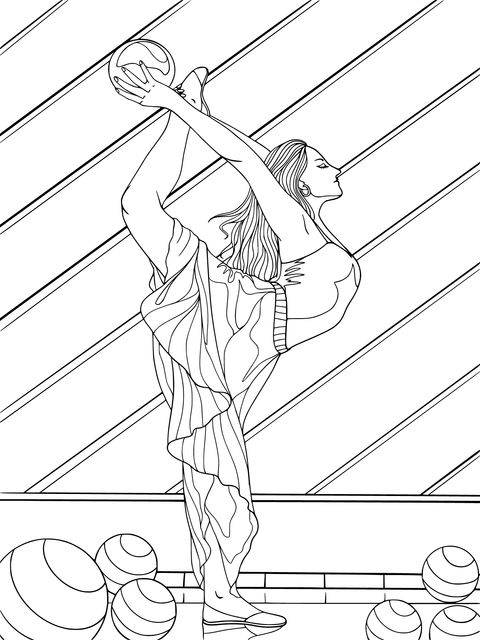 Yoga Practitioner Coloring Page