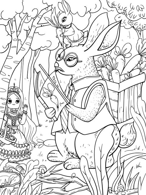 Rabbits and a Princess in the Forest