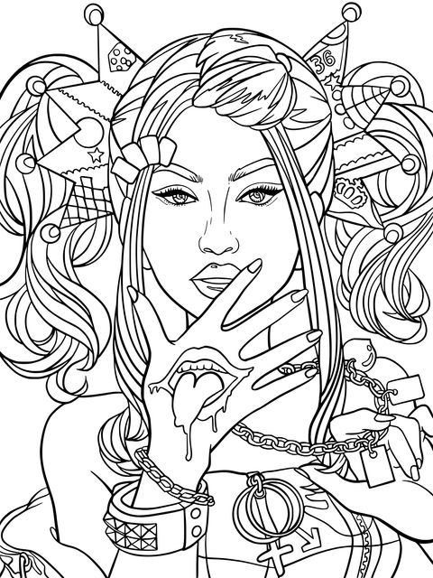 Stylish and Edgy Girl Coloring Page