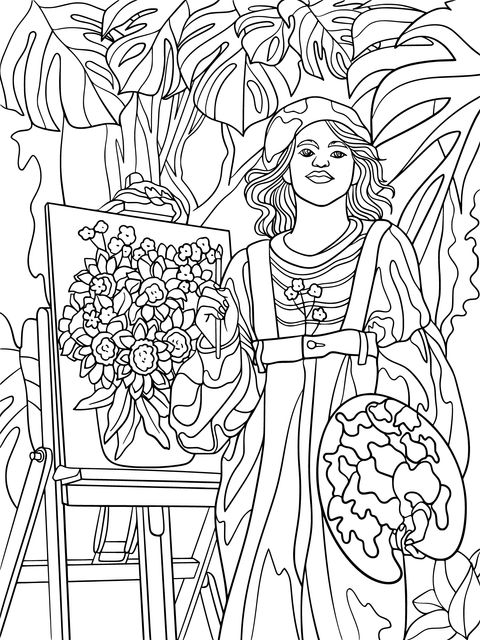 Creative Painter - Themed Coloring Page