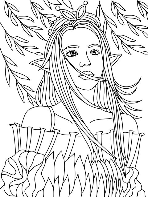 Elf Girl Coloring Page