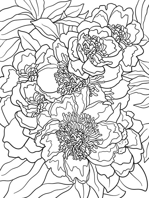 Beautiful Peony Coloring Page