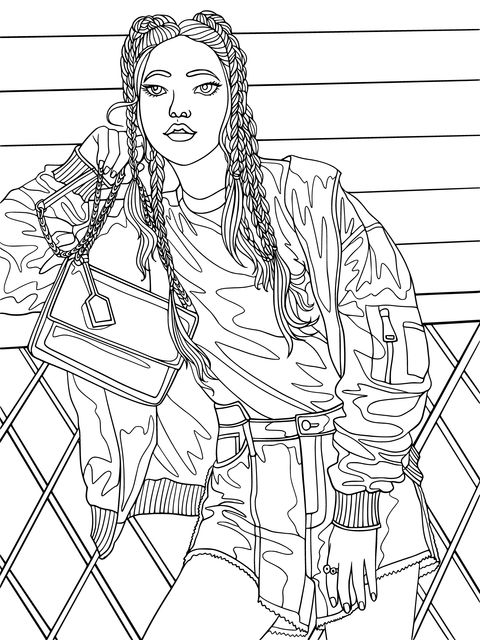 Fashionable Girl Coloring Page