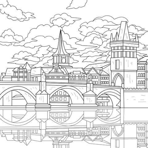 Cityscape Coloring Page