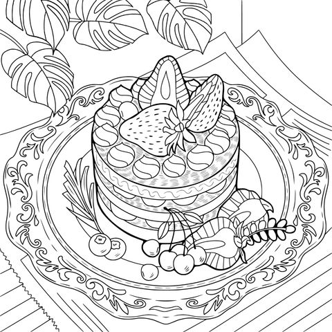 Delicious Cake Coloring Page