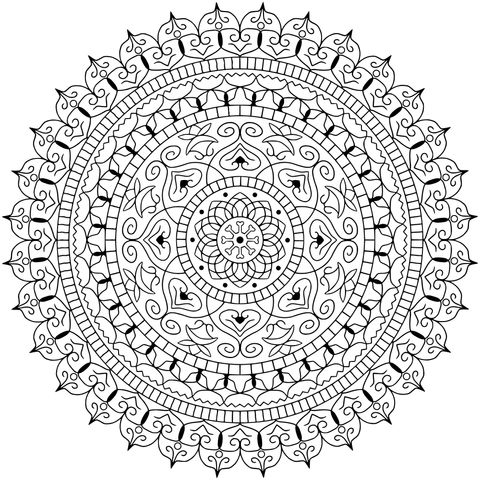 Exquisite Mandala Coloring Page