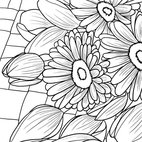 Colorful Flower Coloring Page